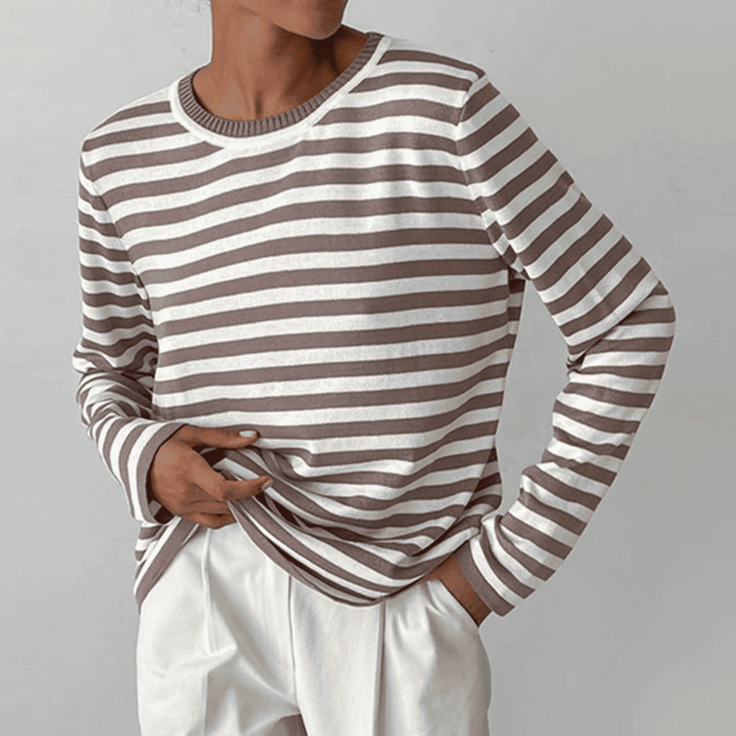Jersey de Mujer - Cuello Redondo y Diseño de Rayas