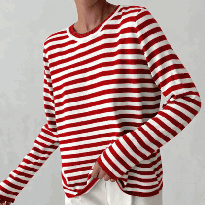 Jersey de Mujer - Cuello Redondo y Diseño de Rayas