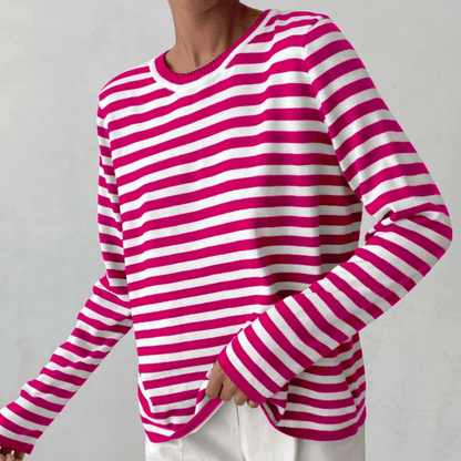 Jersey de Mujer - Cuello Redondo y Diseño de Rayas
