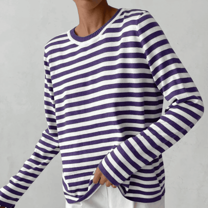 Jersey de Mujer - Cuello Redondo y Diseño de Rayas