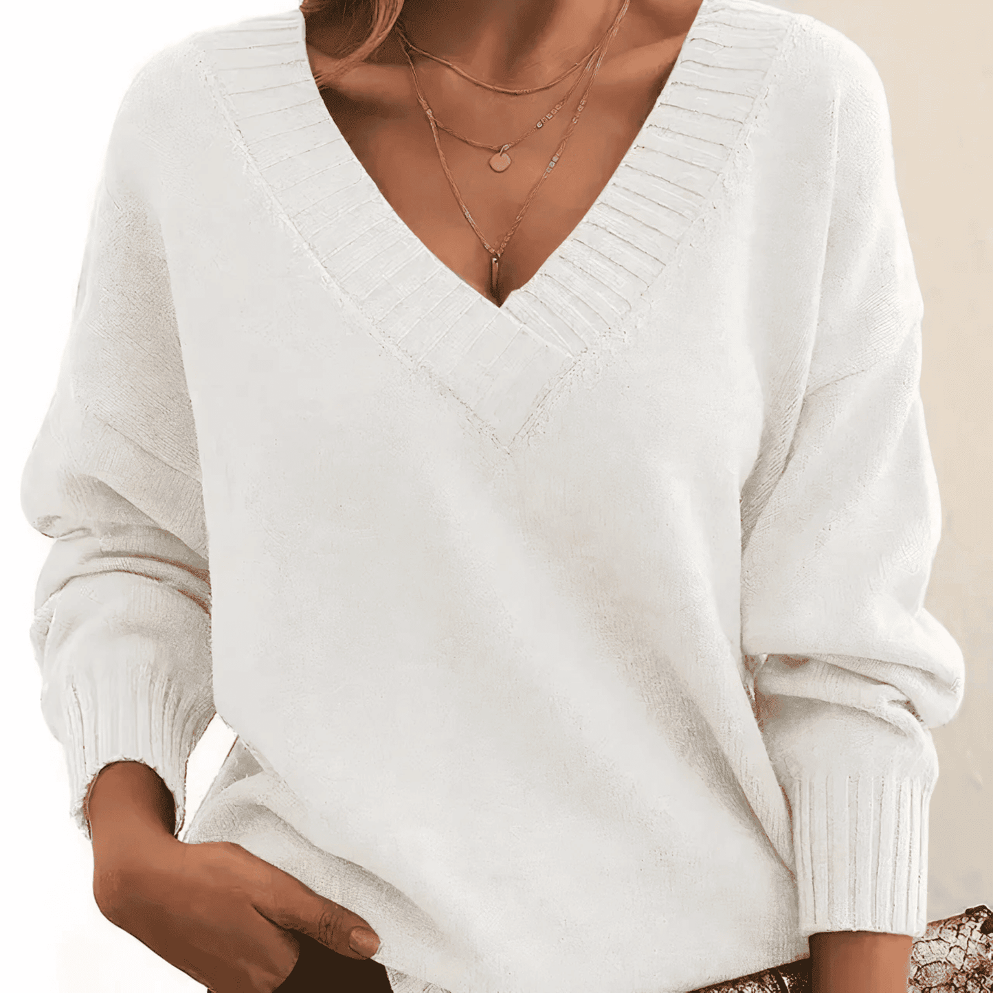 Jersey de Mujer - Cuello en V y Corte Holgado