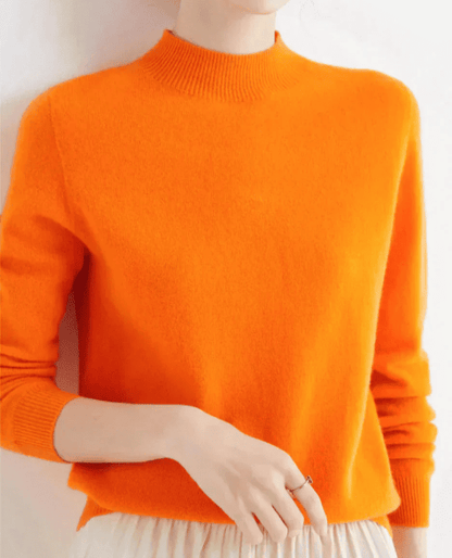 Jersey de Mujer con Cuello Alto - Acabados Acanalados