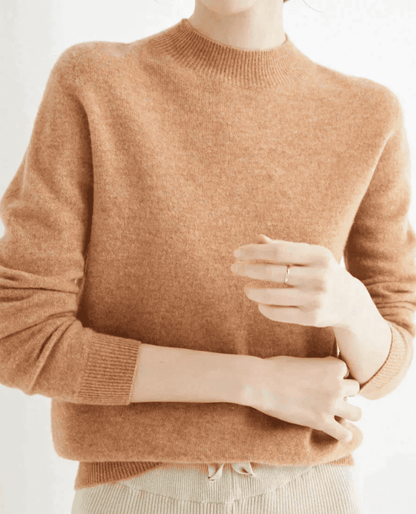 Jersey de Mujer con Cuello Alto - Acabados Acanalados