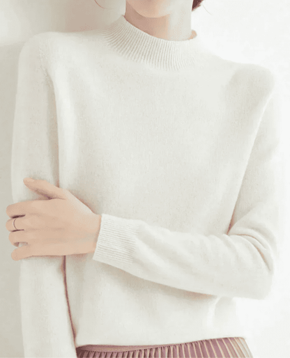 Jersey de Mujer con Cuello Alto - Acabados Acanalados