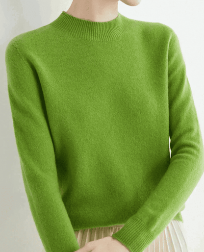 Jersey de Mujer con Cuello Alto - Acabados Acanalados