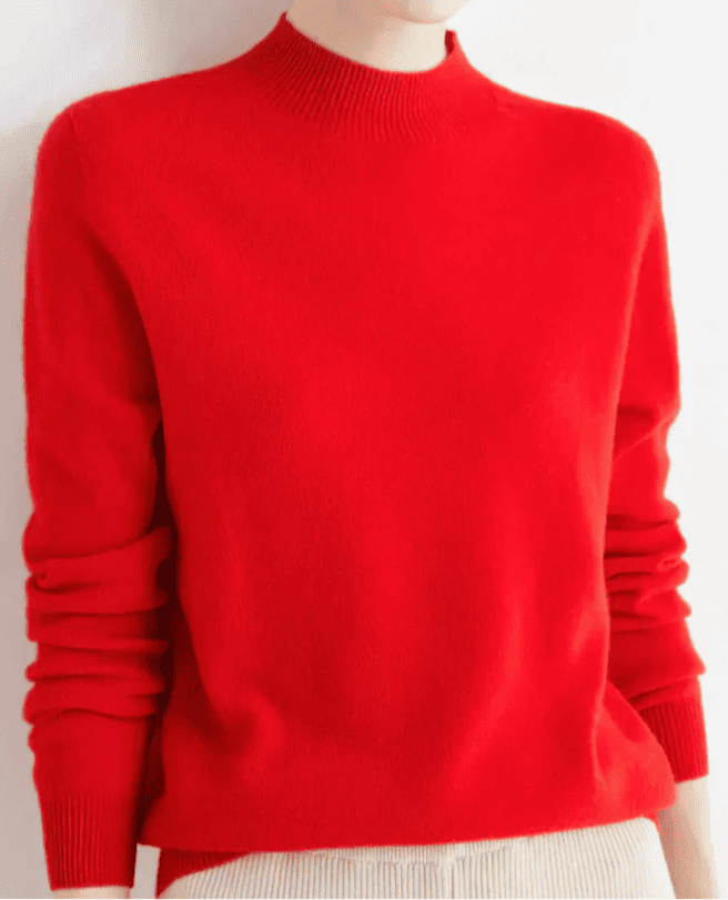 Jersey de Mujer con Cuello Alto - Acabados Acanalados
