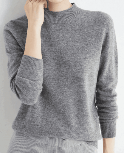 Jersey de Mujer con Cuello Alto - Acabados Acanalados