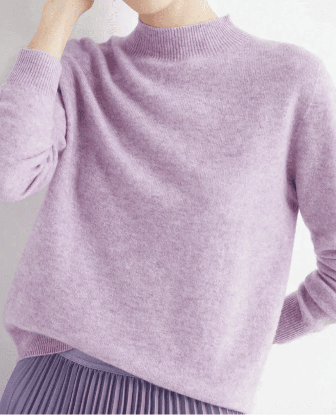 Jersey de Mujer con Cuello Alto - Acabados Acanalados