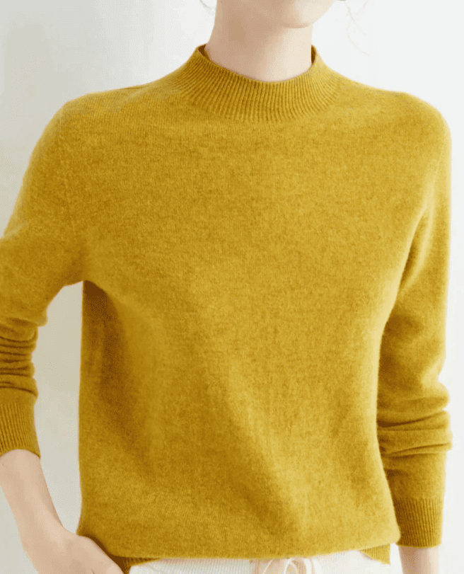 Jersey de Mujer con Cuello Alto - Acabados Acanalados