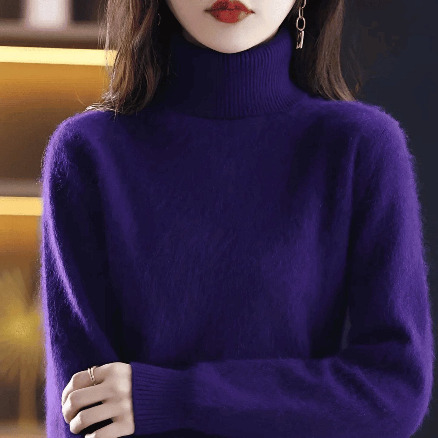 Jersey de Mujer con Cuello Alto - Corte Entallado