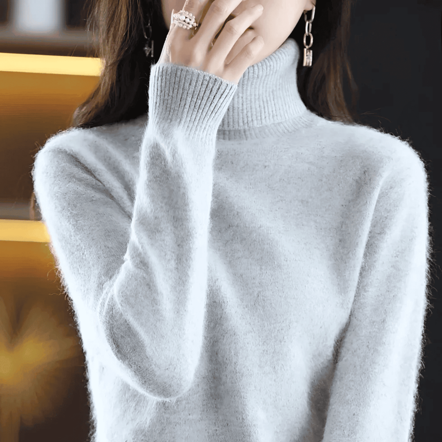 Jersey de Mujer con Cuello Alto - Corte Entallado