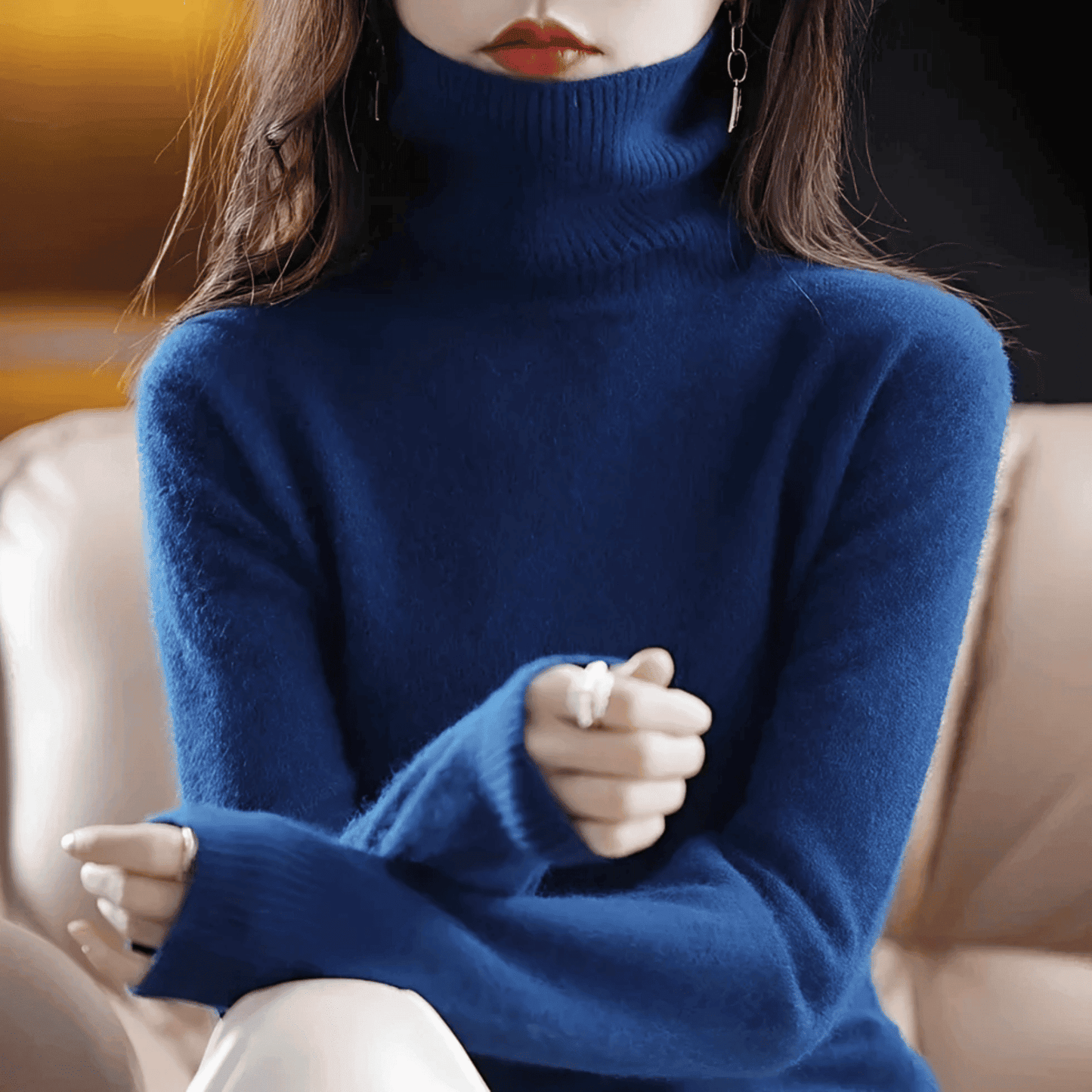 Jersey de Mujer con Cuello Alto - Corte Entallado