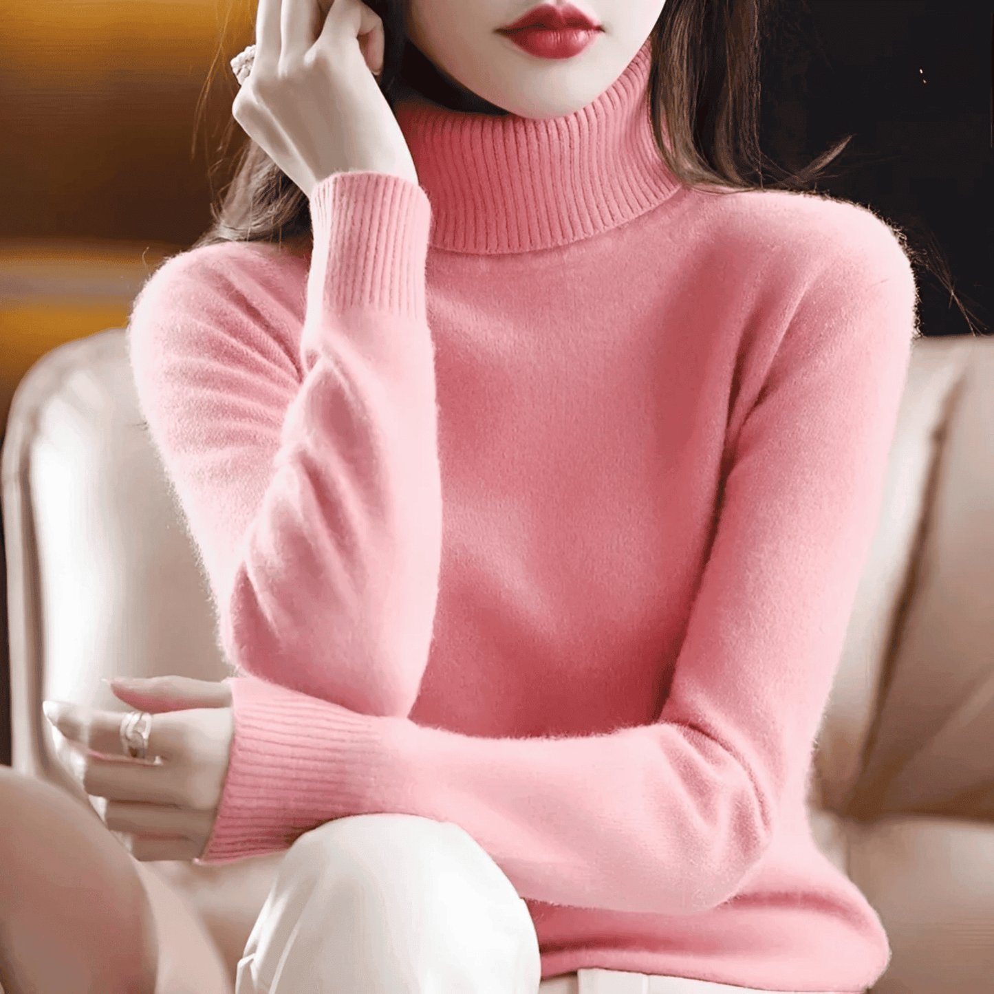 Jersey de Mujer con Cuello Alto - Corte Entallado