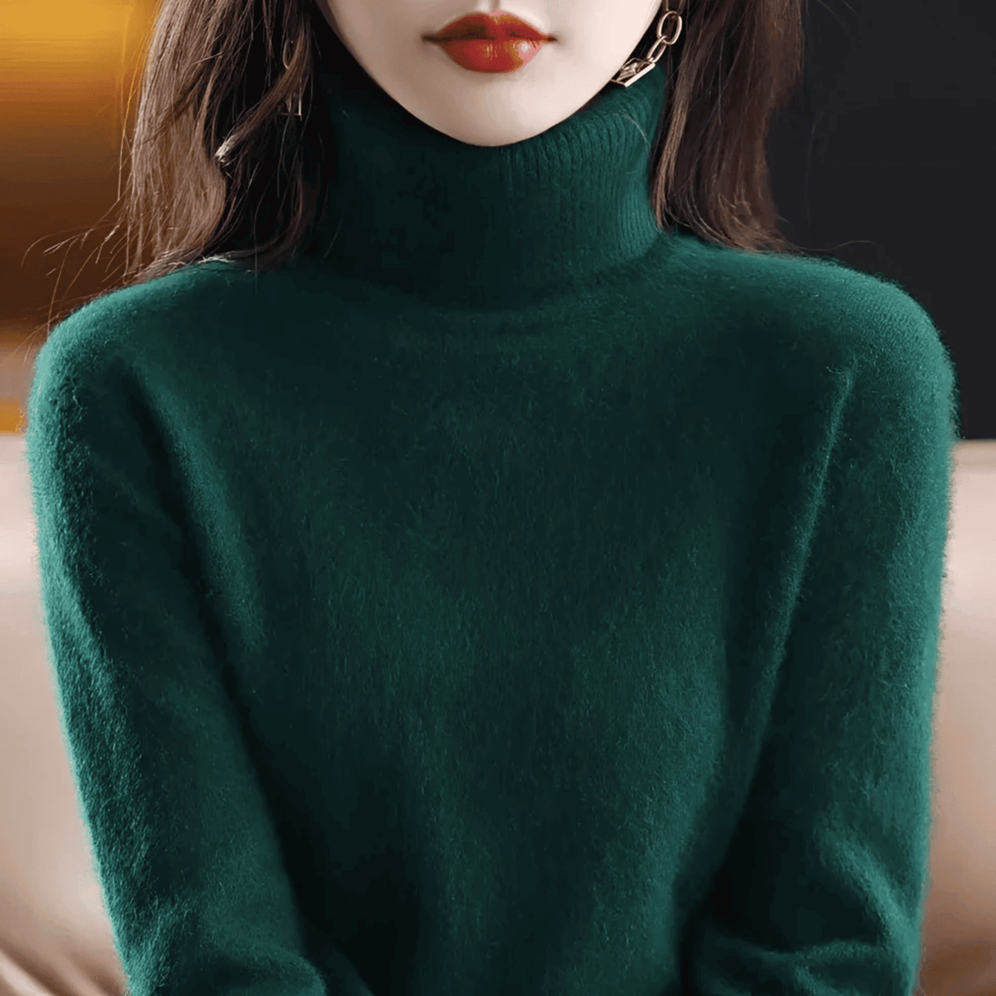 Jersey de Mujer con Cuello Alto - Corte Entallado