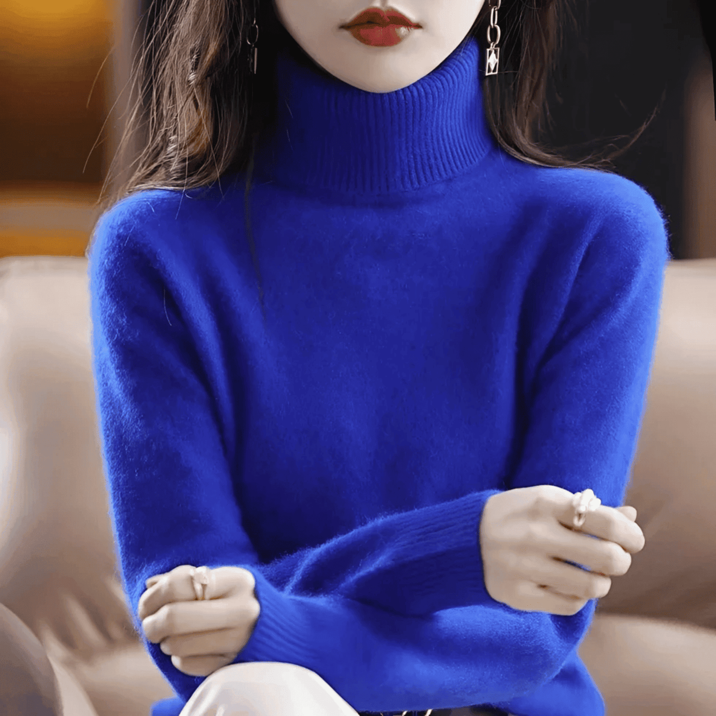 Jersey de Mujer con Cuello Alto - Corte Entallado