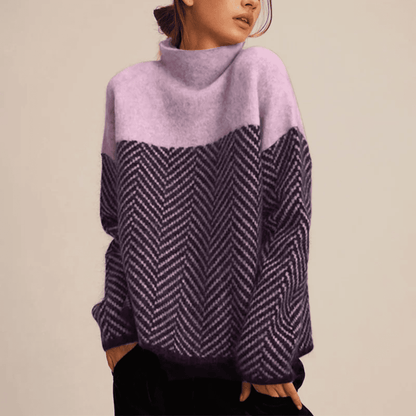 Jersey de Mujer con Cuello Alto - Diseño de Espiga