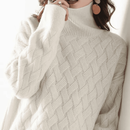Jersey de Mujer con Cuello Alto - Punto Texturizado