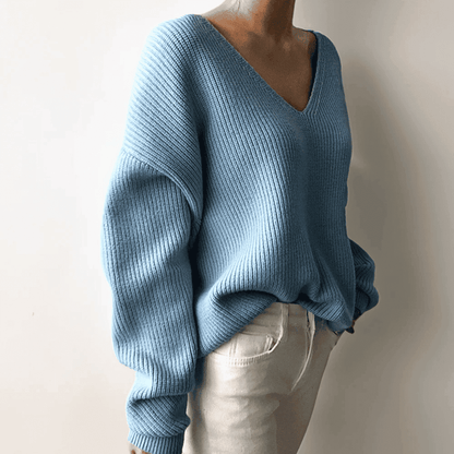 Jersey de Mujer con Cuello en V - Corte Holgado