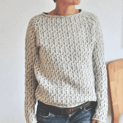 Jersey de Mujer con Diseño Calado - Cuello Redondo
