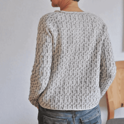 Jersey de Mujer con Diseño Calado - Cuello Redondo