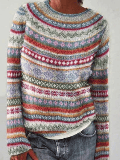 Jersey de Mujer con Escote Barco - Estampado Geométrico