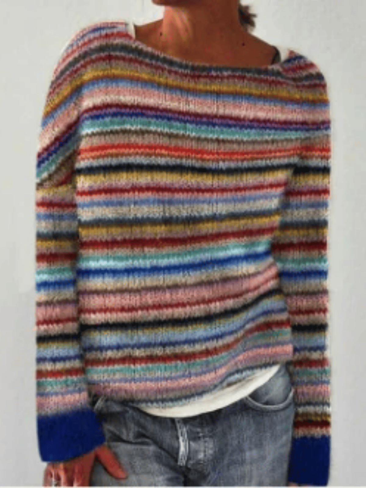 Jersey de Mujer con Escote Barco - Estampado Geométrico