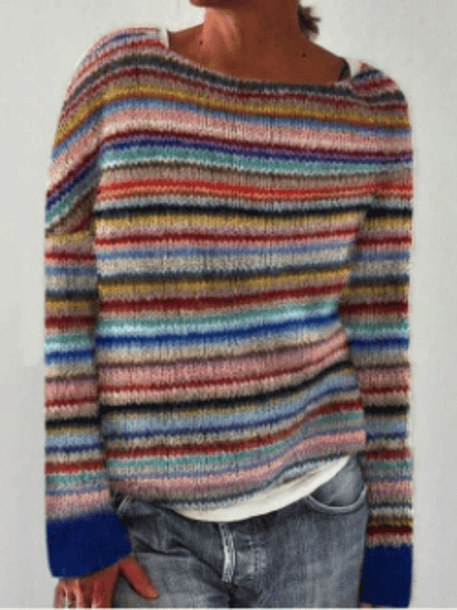 Jersey de Mujer con Escote Barco - Estampado Geométrico