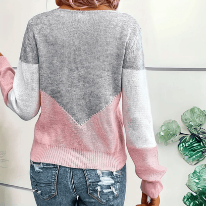 Jersey de Mujer con Escote Calado - Paneles Geométricos