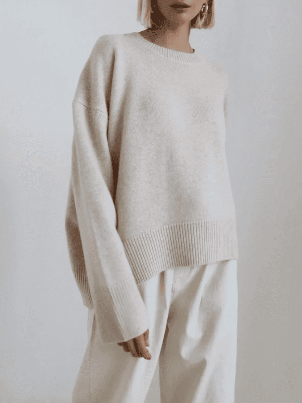 Jersey de Mujer de Corte Amplio - Cuello Barco y Diseño Drapeado