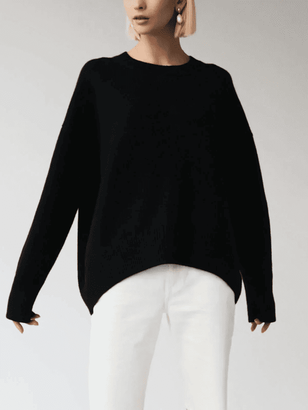 Jersey de Mujer de Corte Amplio - Cuello Barco y Diseño Drapeado