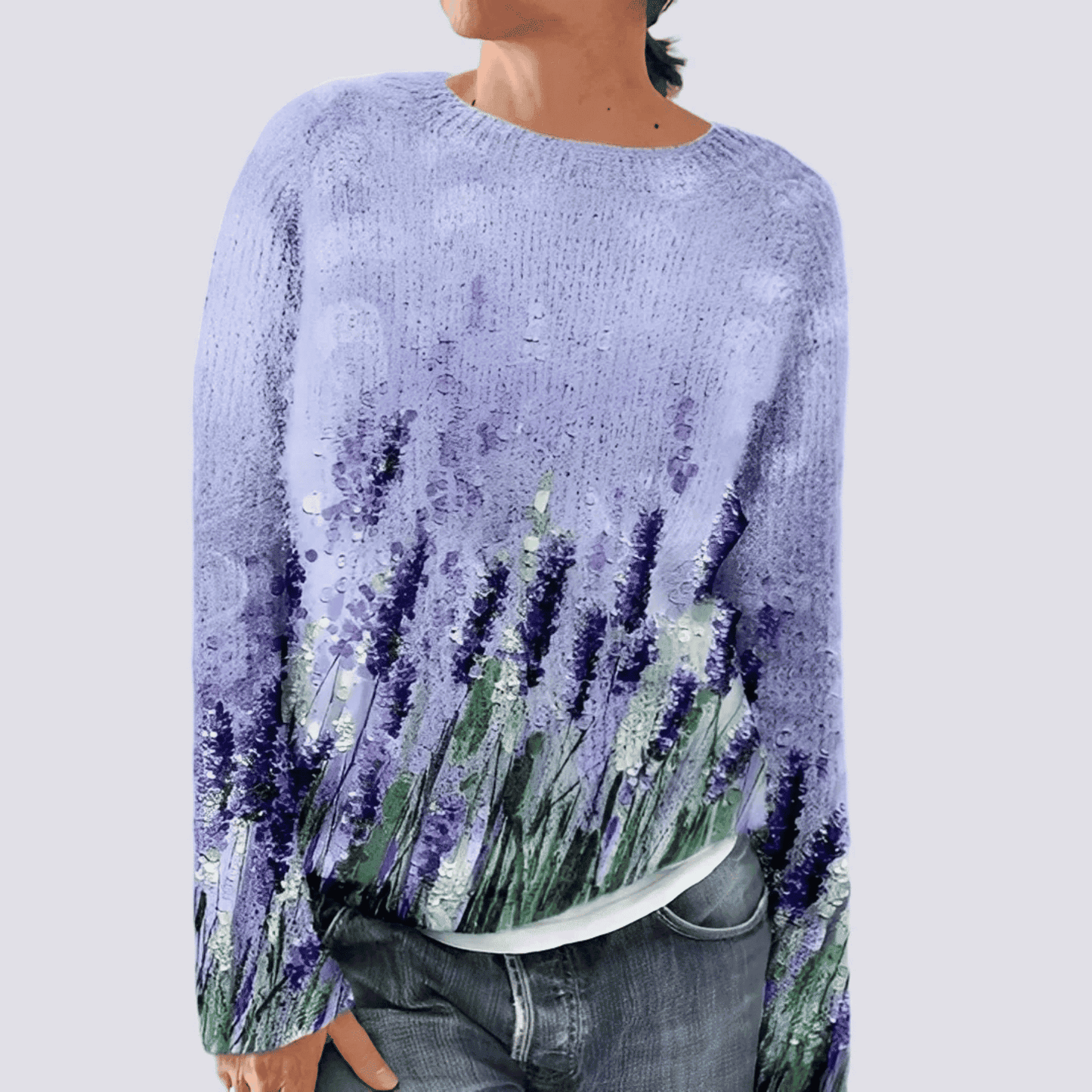 Jersey de Mujer de Corte Holgado - Cuello Redondo y Manga Larga