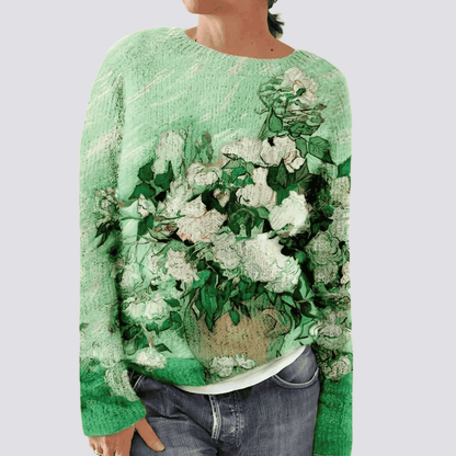 Jersey de Mujer de Corte Holgado - Cuello Redondo y Manga Larga