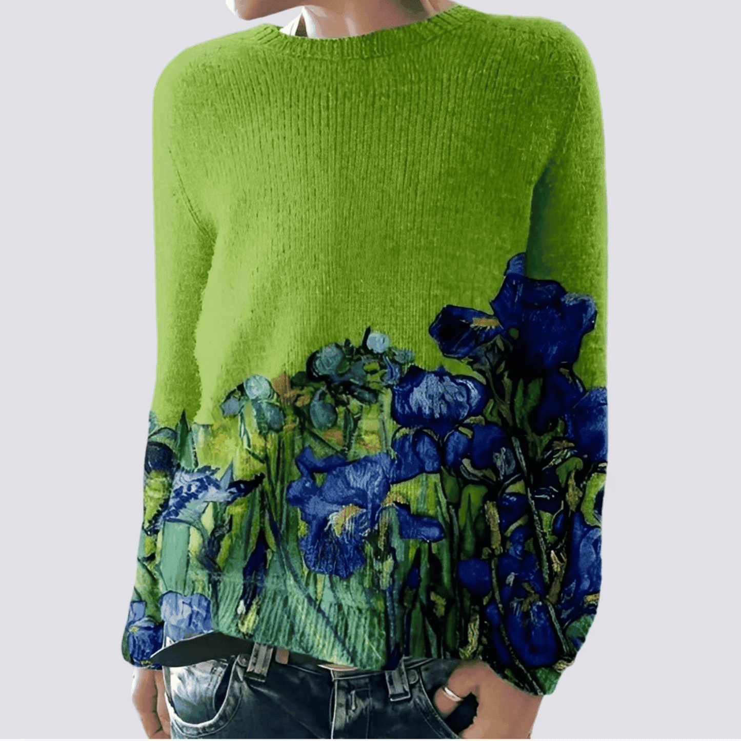 Jersey de Mujer de Corte Holgado - Cuello Redondo y Manga Larga