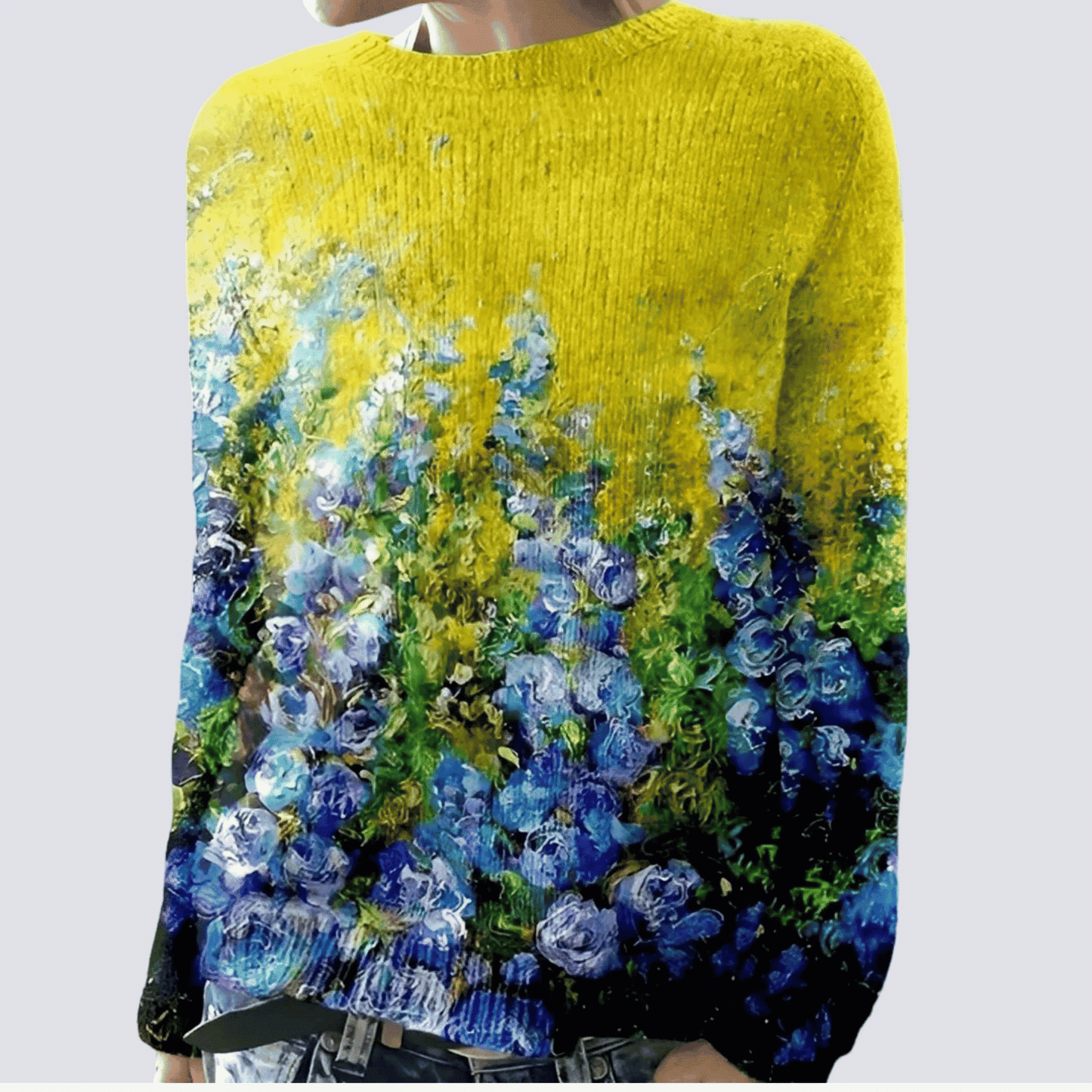Jersey de Mujer de Corte Holgado - Cuello Redondo y Manga Larga