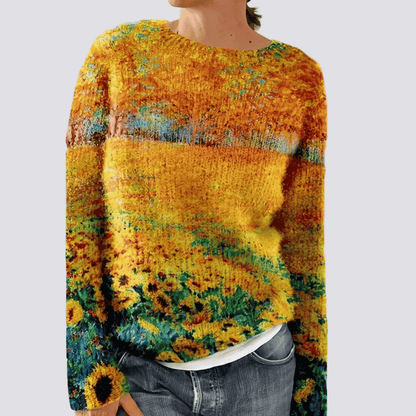 Jersey de Mujer de Corte Holgado - Cuello Redondo y Manga Larga