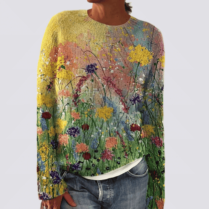Jersey de Mujer de Corte Holgado - Cuello Redondo y Manga Larga