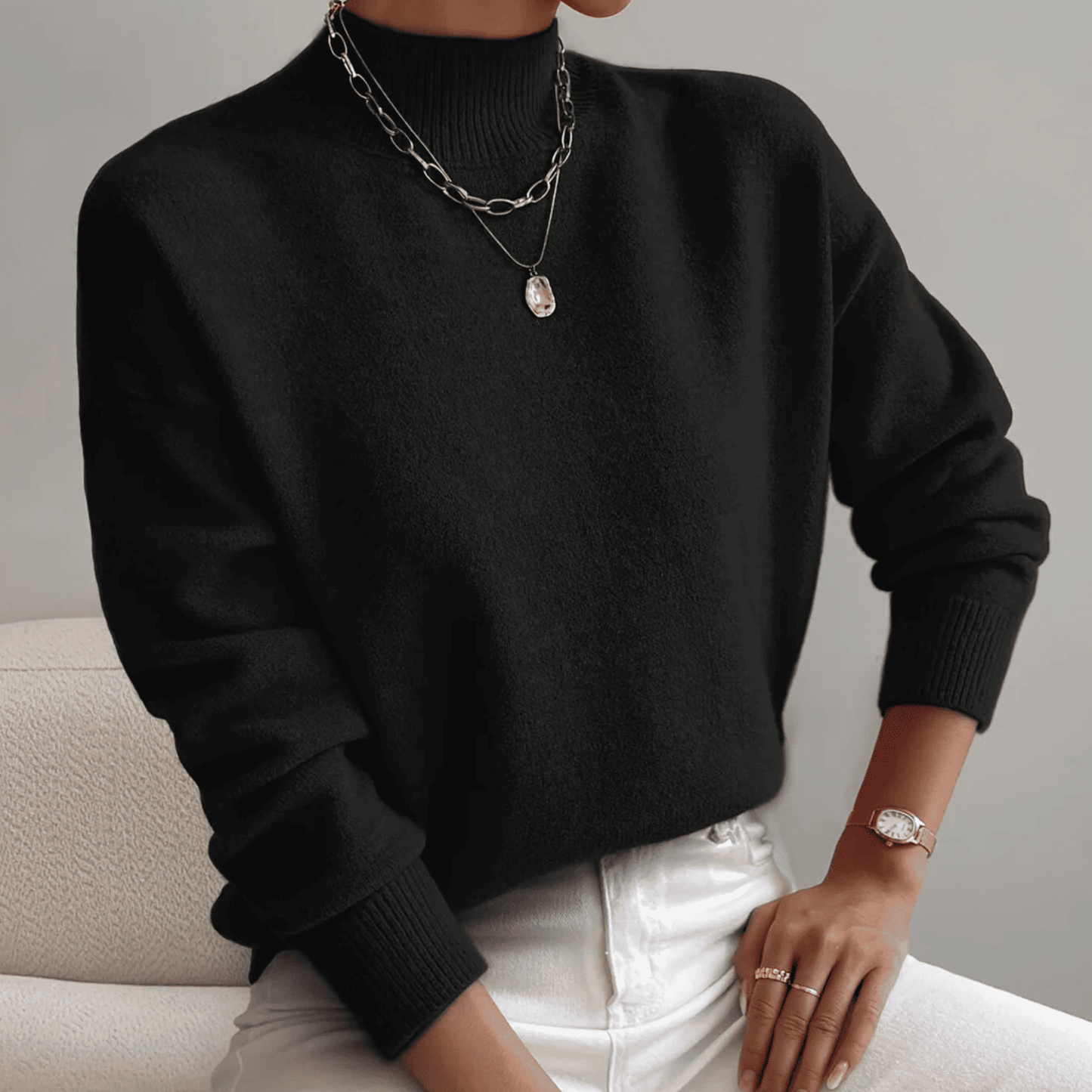 Jersey de Mujer de Cuello Alto | Manga Larga