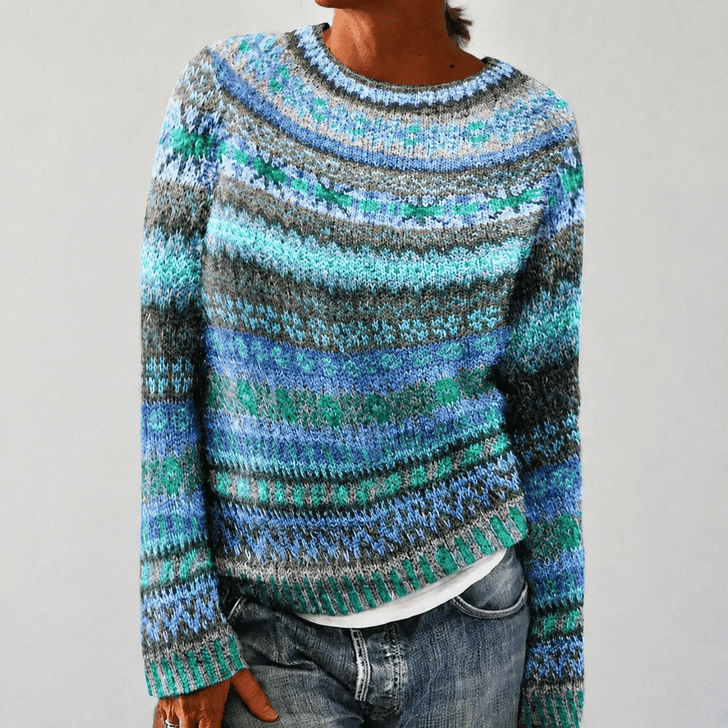 Jersey de Mujer de Punto - Cuello Redondo y Corte Relajado