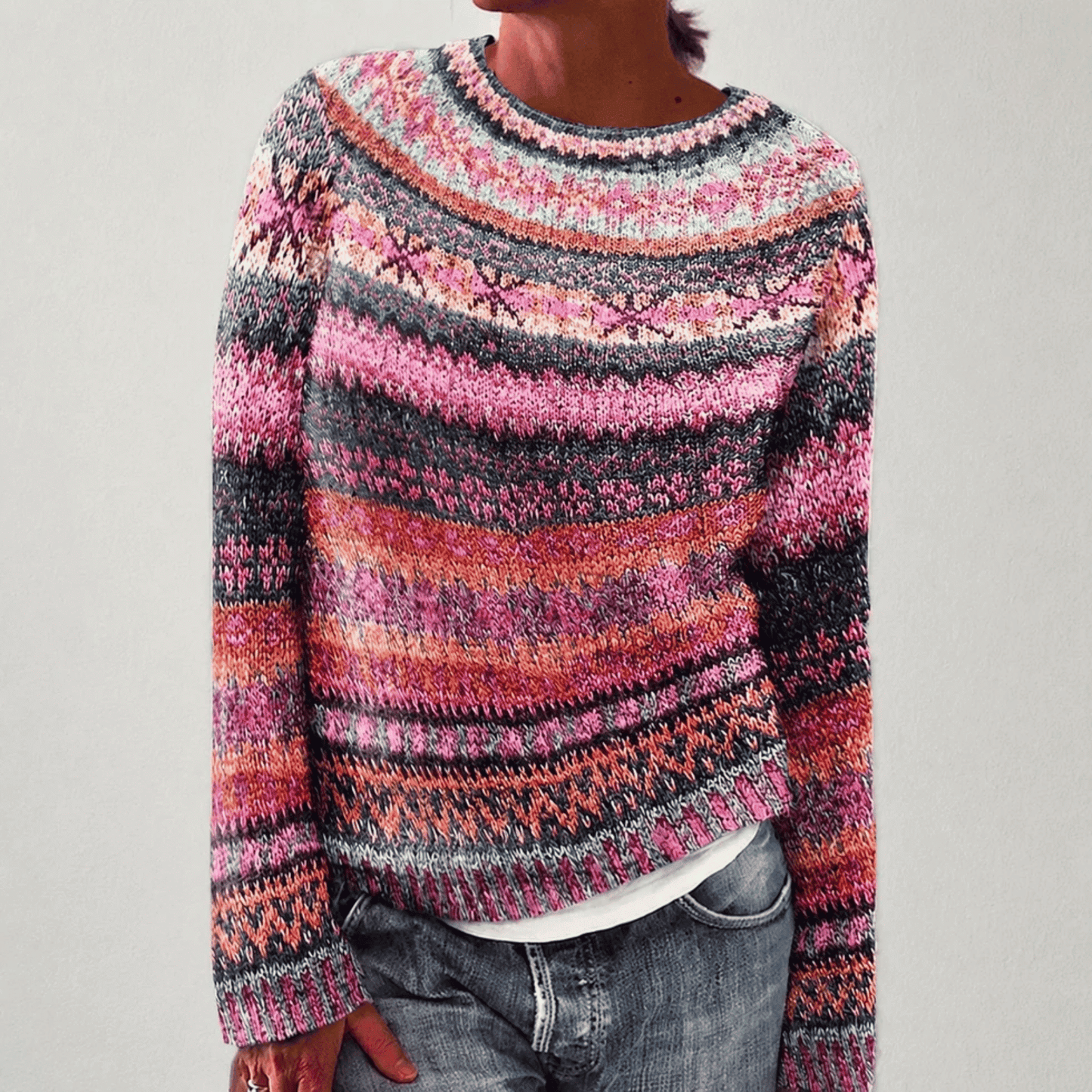 Jersey de Mujer de Punto - Cuello Redondo y Corte Relajado