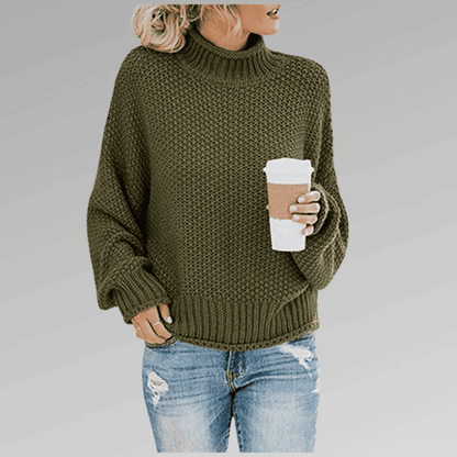 Jersey de Mujer de Punto Grueso - Cuello Vuelto