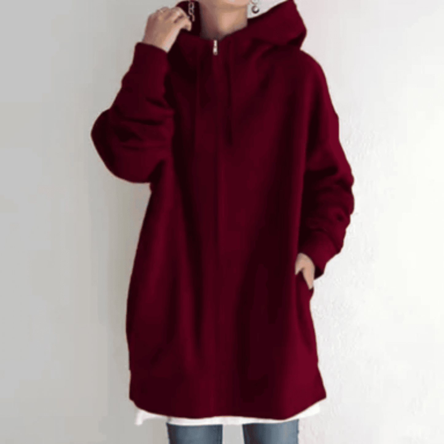 Sudadera Oversize de Mujer - Capucha y Cremallera