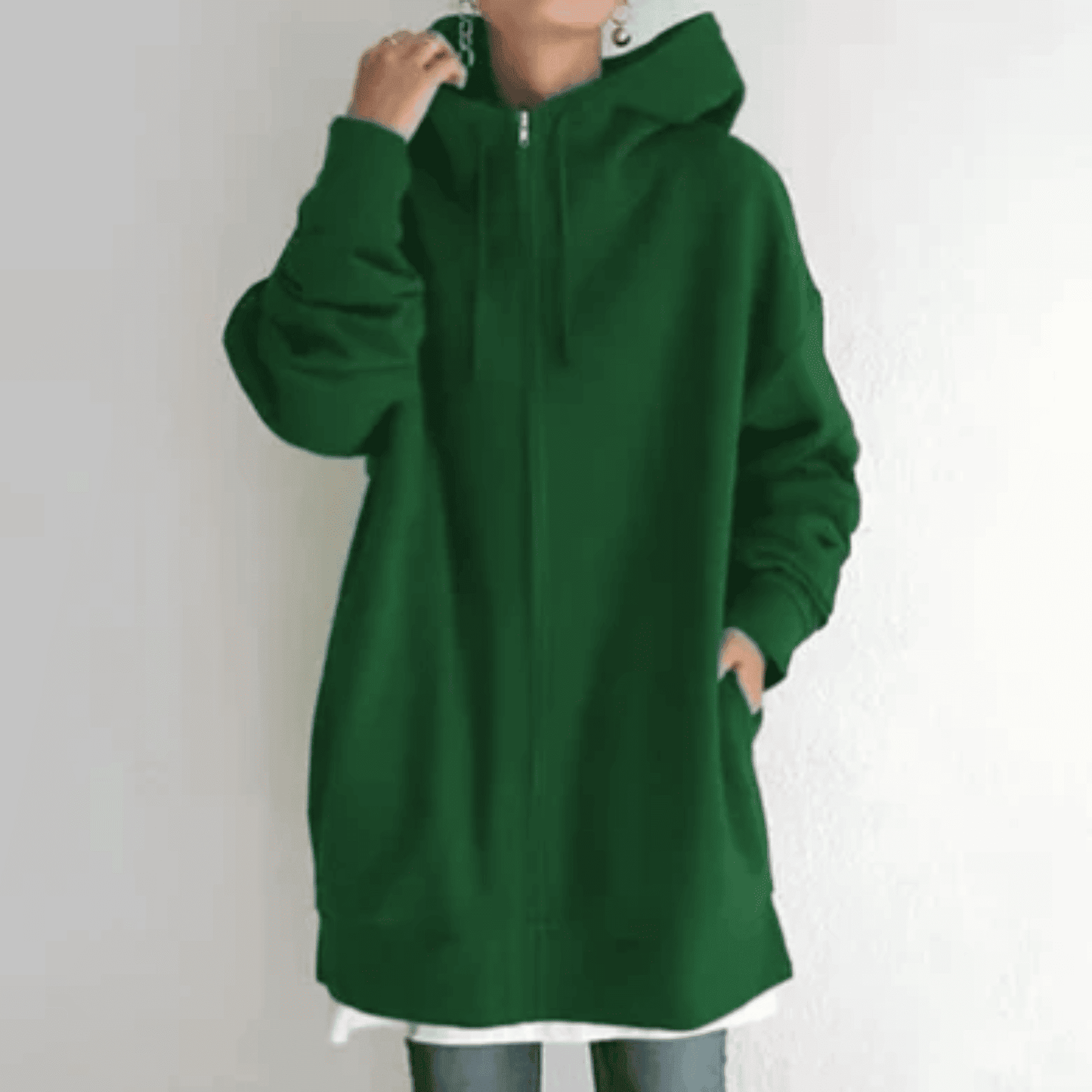 Sudadera Oversize de Mujer - Capucha y Cremallera