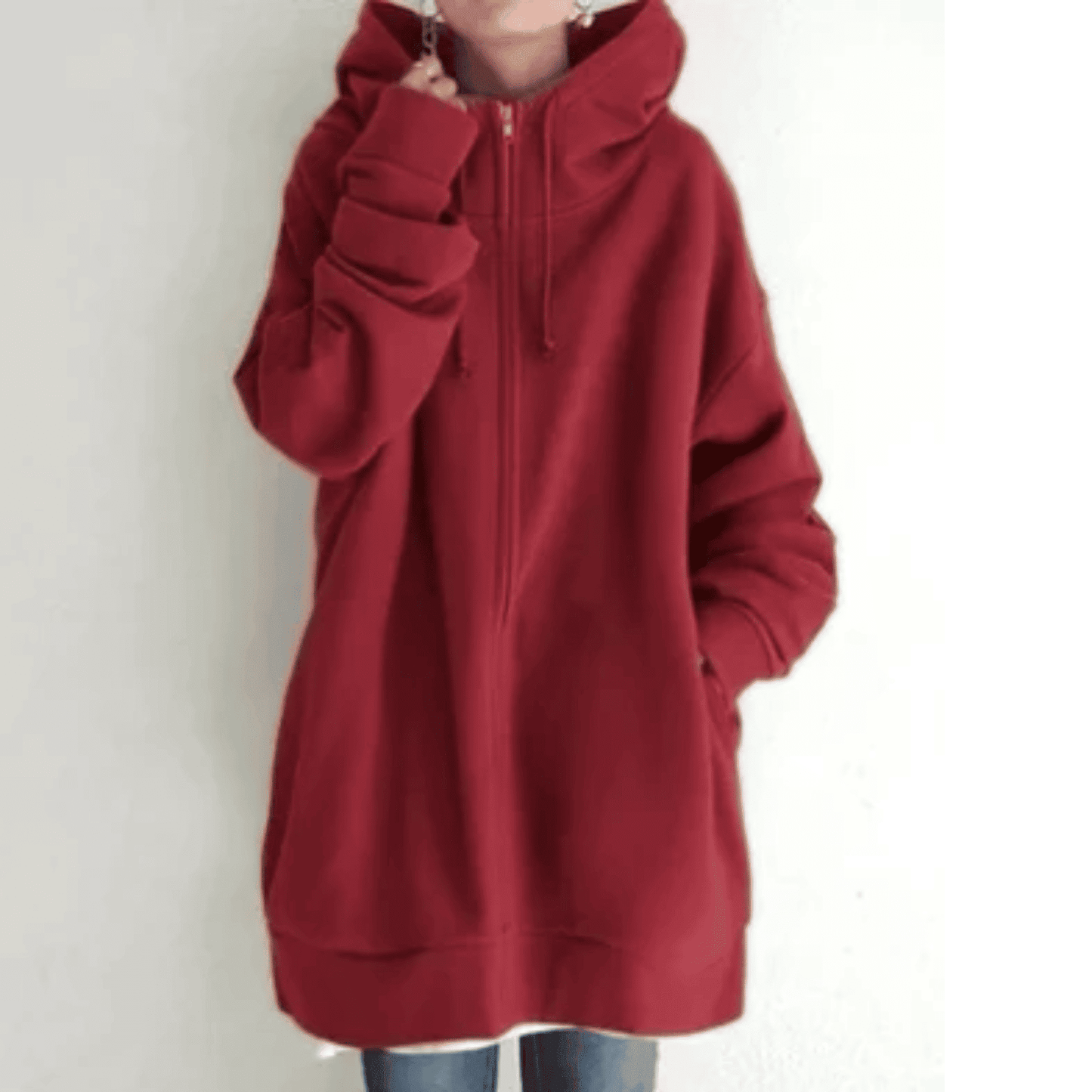 Sudadera Oversize de Mujer - Capucha y Cremallera