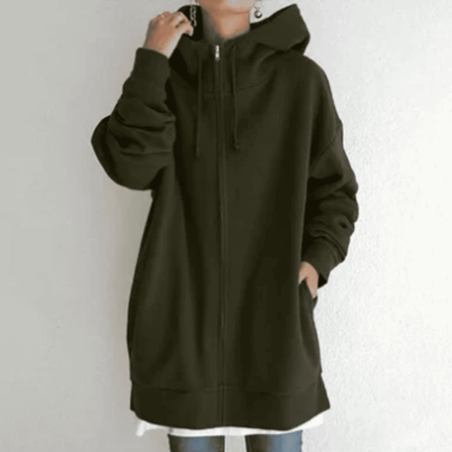 Sudadera Oversize de Mujer - Capucha y Cremallera