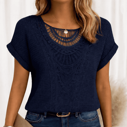 Top de Mujer de Encaje | Cuello Redondo