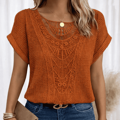 Top de Mujer de Encaje | Cuello Redondo