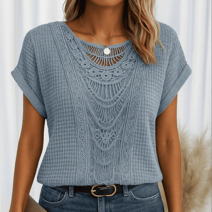 Top de Mujer de Encaje | Cuello Redondo