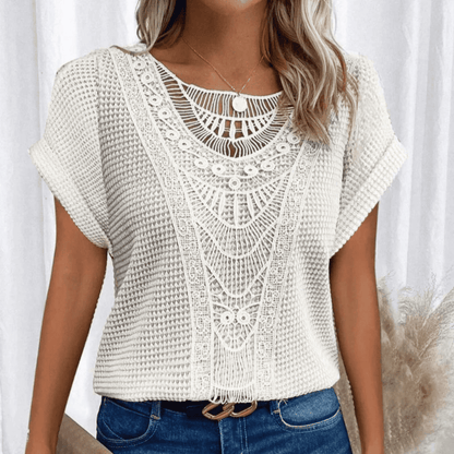 Top de Mujer de Encaje | Cuello Redondo