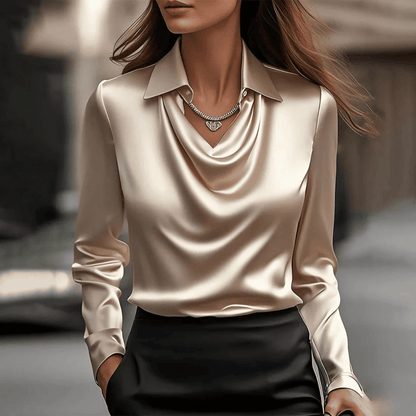 Blusa Satinada de Mujer | Cuello en V