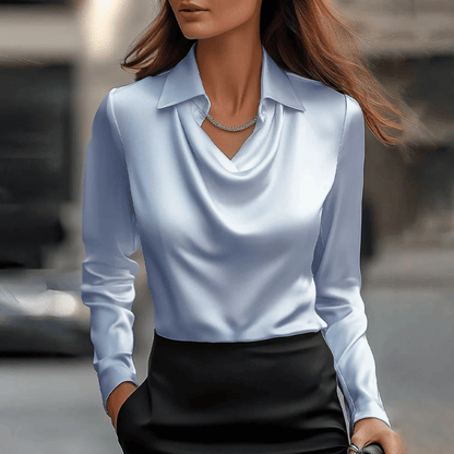 Blusa Satinada de Mujer | Cuello en V